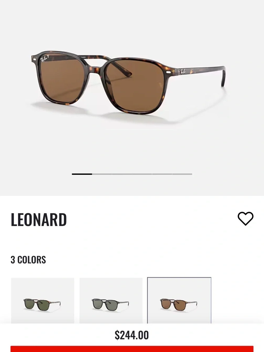 Ray-Ban Leonard Frame Sunglasses with Brown Lenses